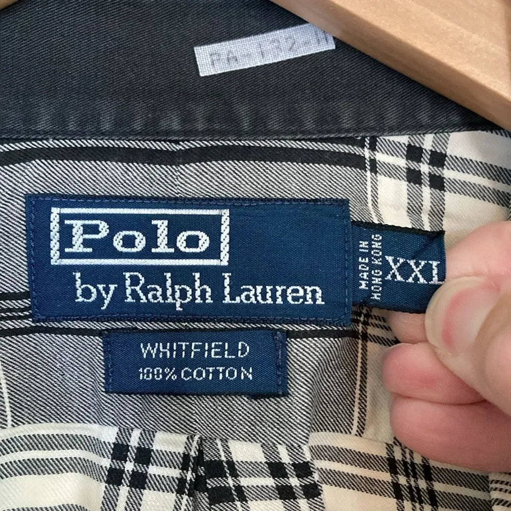 Polo by Ralph‎ Lauren Men's Whitfield Button Up Shirt Size XXL Black White Print